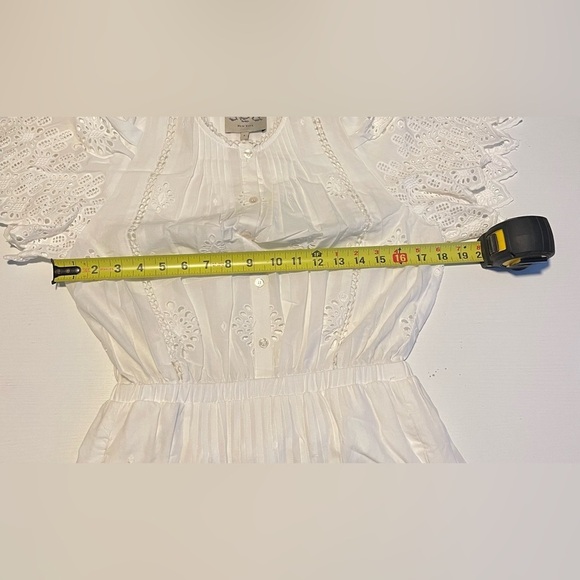 SEA New York Emma pintuck Dress White Eyelet 4 mini short sleeve classic - Picture 9 of 11